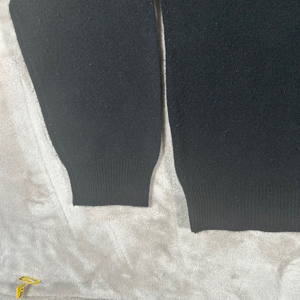 Polo Ralph Lauren Mens V-Neck Sweater Black 100% Lambswool Blue Pony Logo Large - Picture 4 of 12